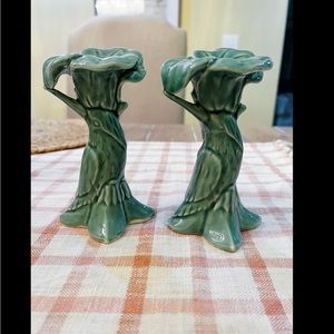 Anthropologie tropical bird candlestick holder set of 2